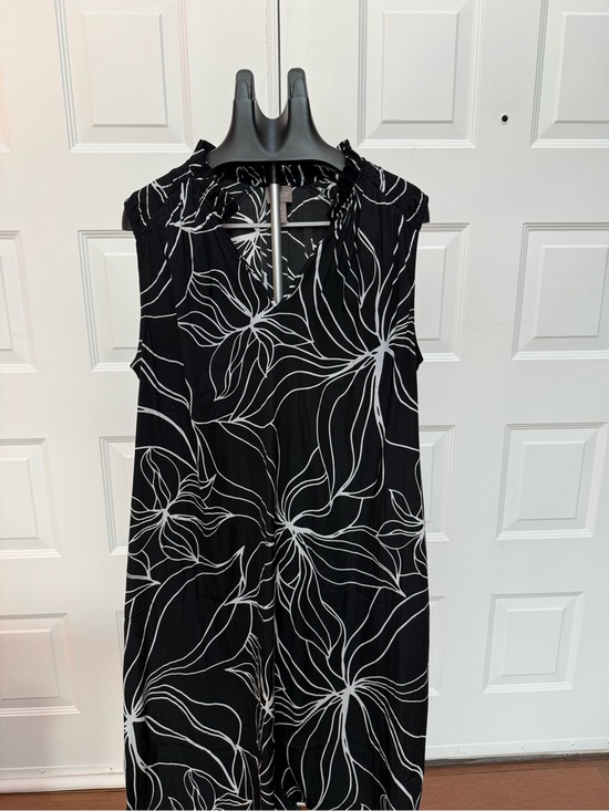 Chico's Dresses & Skirts - Chico's Black Maxi Dress with White Abstract Floral Lines Size 4 Chico’s